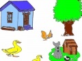 Gra Dog and farmhouse coloring