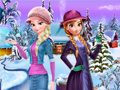 Gra Elsa and Anna Winter Dress Up