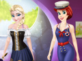 Gra Ariel And Elsa Career Dress Up