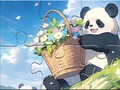 Gra Jigsaw Puzzle: Basket Flower Panda