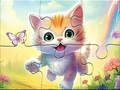 Gra Jigsaw Puzzle: Kitten With Butterfly