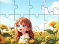 Gra Jigsaw Puzzle: Sunflower Girl