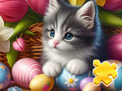 Gra Jigsaw Puzzle: Easter Cat
