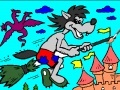 Gra Coloring: Wolf on a broomstick