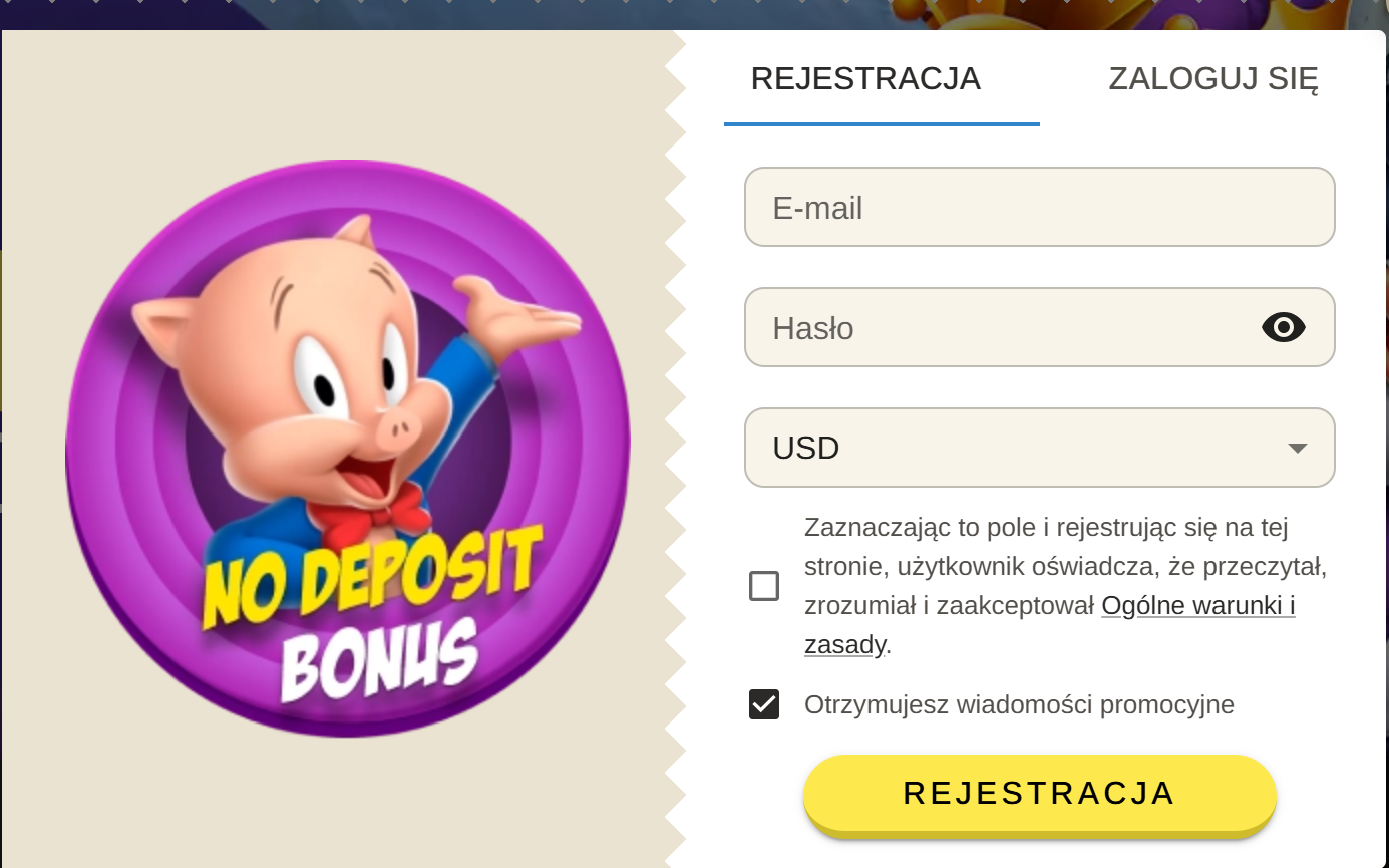 Beep Beep Casino — formularz rejestracji