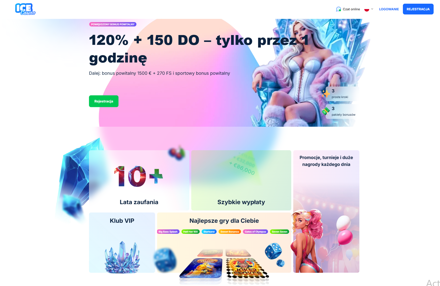 Ice Casino — widok serwisu