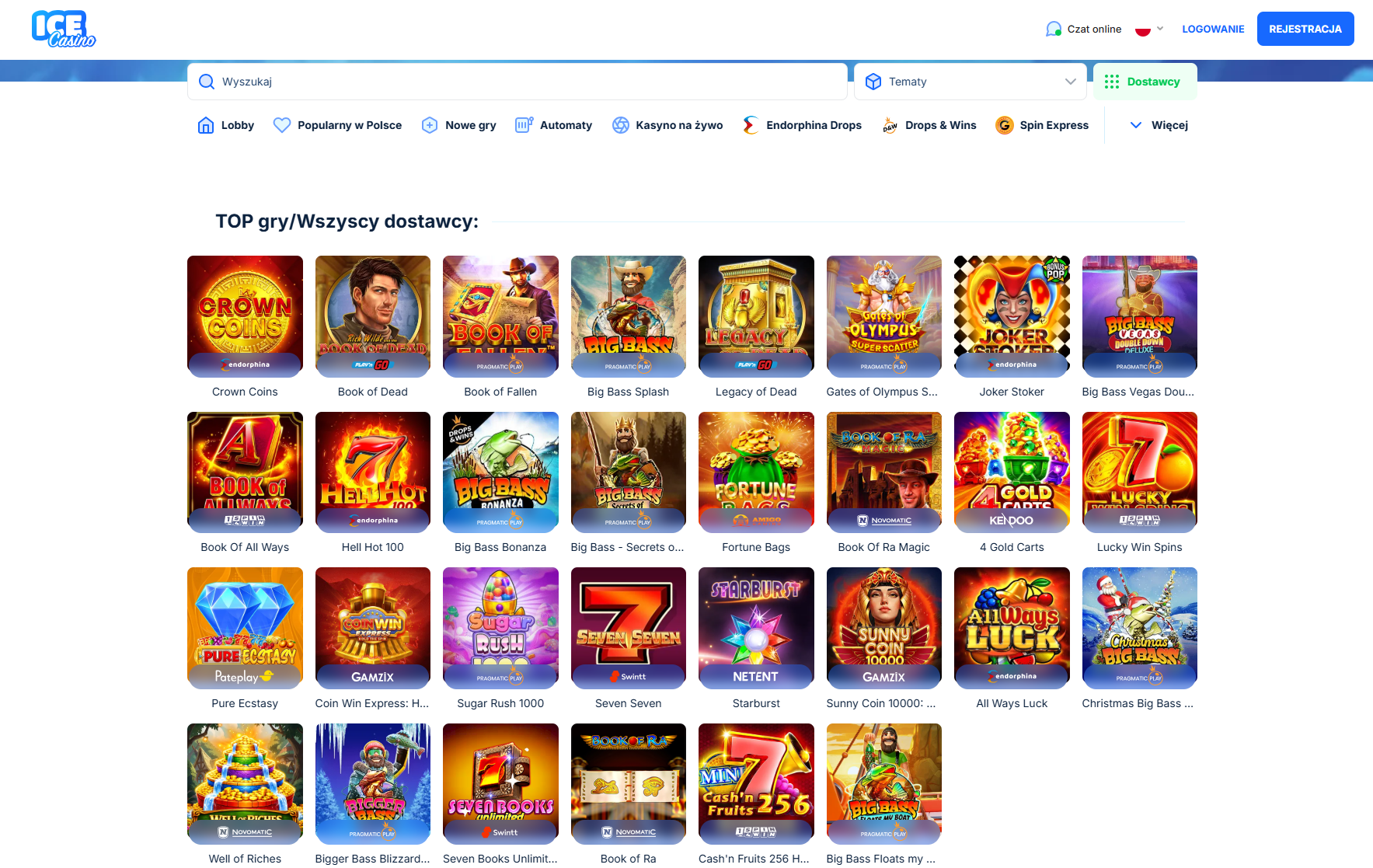 Ice Casino — katalog gier