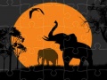 Gra Elephant Silhouette Jigsaw