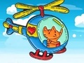 Gra Coloring Book: Cat Driving Helicopter