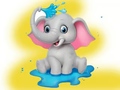 Gra Coloring Book: Elephant Spraying Water