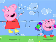 Gra Jigsaw Puzzle: Peppa Pig Blow Bubbles