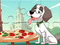 Gra Jigsaw Puzzle: Dog Eating Pizza