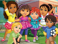 Gra Jigsaw Puzzle: Dora Into City