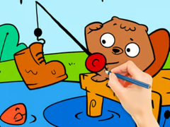 Gra Coloring Book: Fishing Squirrel