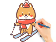 Gra Coloring Book: Skiing Puppy