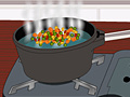 Gra Cooking vegetable salad
