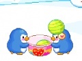 Gra Penguins and ice cream balls